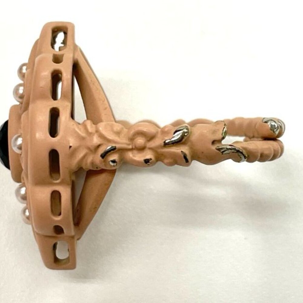 Gucci Michele Period Stone Faux Pearl Flower Ring 14 Ring - Picture 2 of 10